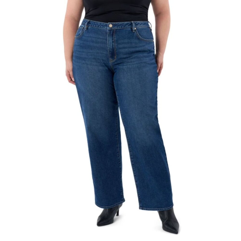NWT Seven7 High Rise Loose Straight Boyfriend Jean Dark Wash Size 20W